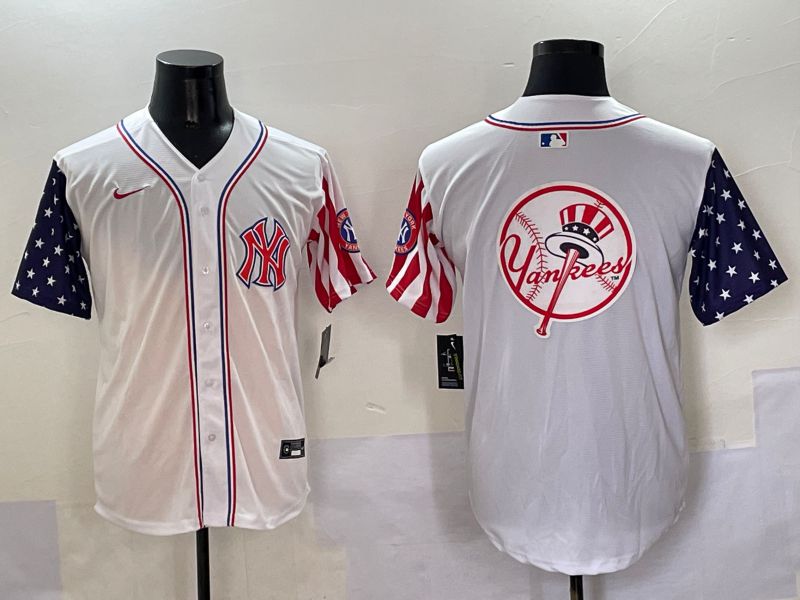 Men New York Yankees Blank White a generation of national flags Jointly Name 2025 Nike MLB Jersey style 35